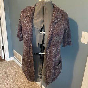 🍁2 for $6.00🍁 Purple and silver hooded sweater cardigan